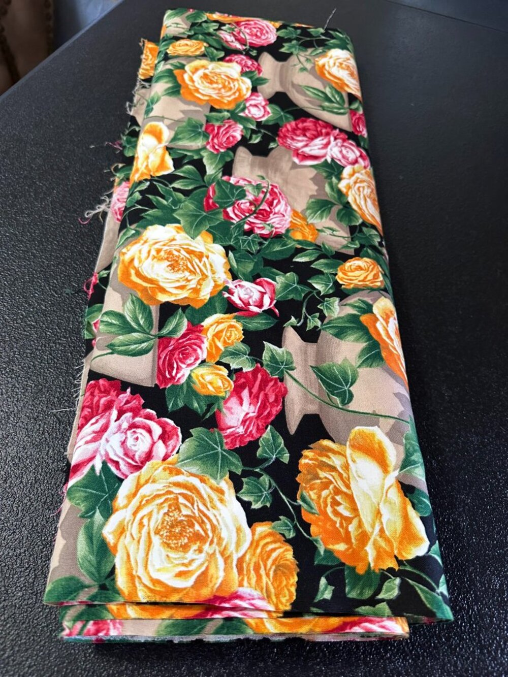 Floral Rose Cotton Vintage  Fabric – Printed in Japan 7.38 Yards x 44" Rare Find